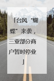 台风“蝴蝶”来袭，三亚部分商户暂时停业