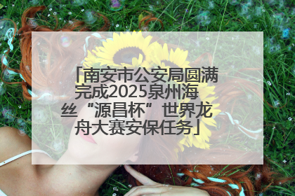 南安市公安局圆满完成2025泉州海丝“源昌杯”世界龙舟大赛安保任务