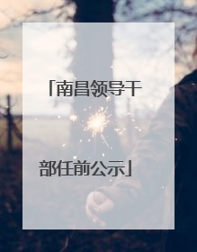 南昌领导干部任前公示