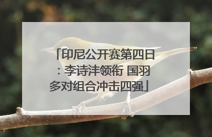 印尼公开赛第四日：李诗沣领衔 国羽多对组合冲击四强