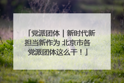 党派团体｜新时代新担当新作为 北京市各党派团体这么干！
