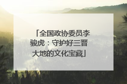 全国政协委员李骏虎：守护好三晋大地的文化宝藏
