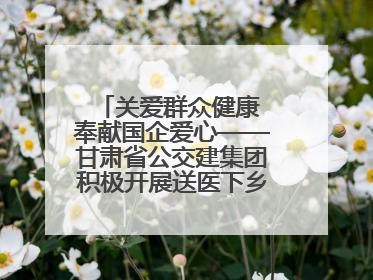 关爱群众健康 奉献国企爱心——甘肃省公交建集团积极开展送医下乡义诊活动