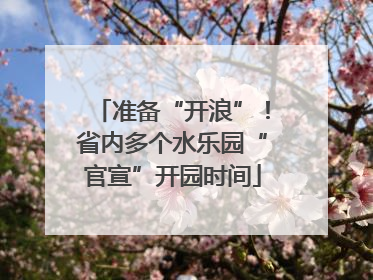 准备“开浪”！省内多个水乐园“官宣”开园时间