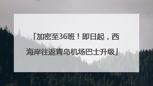 加密至36班！即日起，西海岸往返青岛机场巴士升级