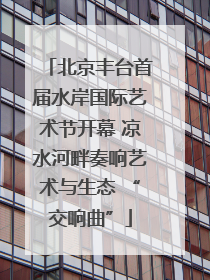 北京丰台首届水岸国际艺术节开幕 凉水河畔奏响艺术与生态 “交响曲”