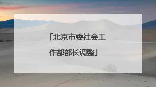 北京市委社会工作部部长调整
