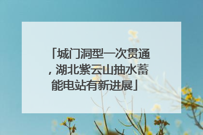 城门洞型一次贯通，湖北紫云山抽水蓄能电站有新进展
