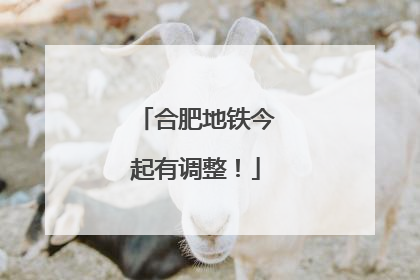 合肥地铁今起有调整！