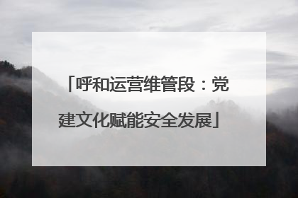 呼和运营维管段：党建文化赋能安全发展