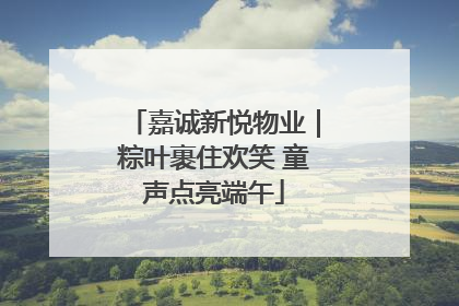 嘉诚新悦物业｜粽叶裹住欢笑 童声点亮端午