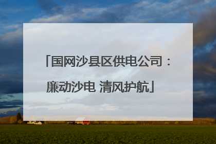 国网沙县区供电公司：廉动沙电 清风护航