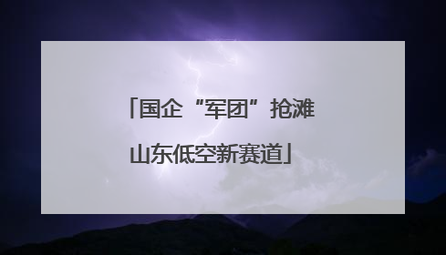 国企“军团”抢滩山东低空新赛道