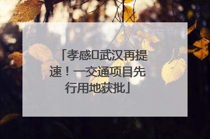 孝感⇋武汉再提速！一交通项目先行用地获批