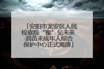 安阳市龙安区人民检察院“豫”见未来·润苗未成年人综合保护中心正式揭牌