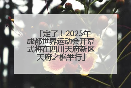 定了！2025年成都世界运动会开幕式将在四川天府新区天府之檐举行