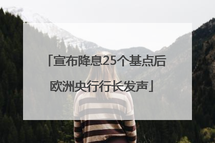 宣布降息25个基点后 欧洲央行行长发声
