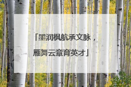 墨润枫航承文脉，雁舞云章育英才