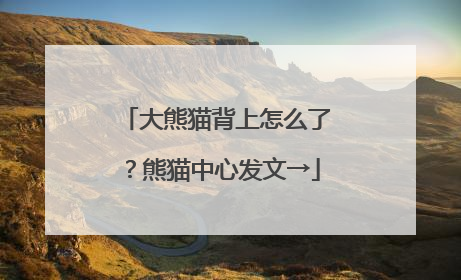 大熊猫背上怎么了？熊猫中心发文→