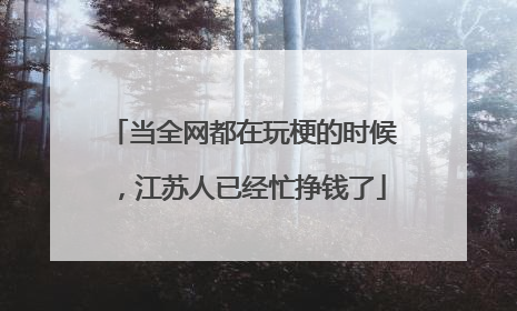 当全网都在玩梗的时候，江苏人已经忙挣钱了