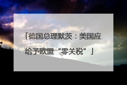 德国总理默茨：美国应给予欧盟“零关税”