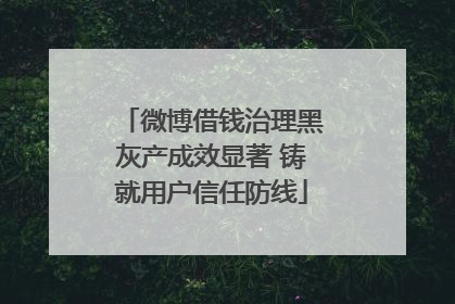 微博借钱治理黑灰产成效显著 铸就用户信任防线