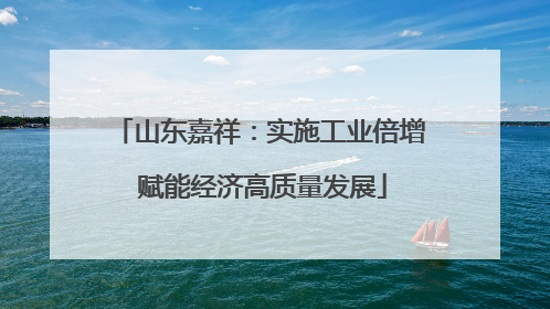 山东嘉祥：实施工业倍增 赋能经济高质量发展