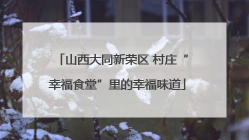 山西大同新荣区 村庄“幸福食堂”里的幸福味道