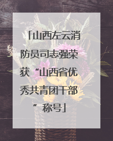 山西左云消防员司志强荣获“山西省优秀共青团干部”称号