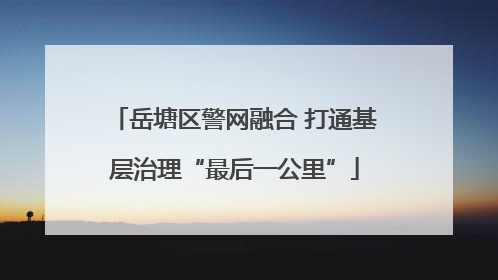 岳塘区警网融合 打通基层治理“最后一公里”