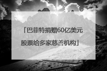 巴菲特捐赠60亿美元股票给多家慈善机构