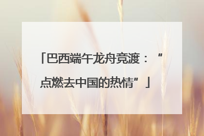 巴西端午龙舟竞渡：“点燃去中国的热情”