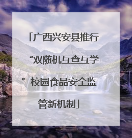 广西兴安县推行“双随机互查互学”校园食品安全监管新机制