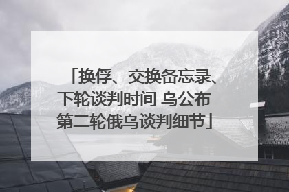 换俘、交换备忘录、下轮谈判时间 乌公布第二轮俄乌谈判细节