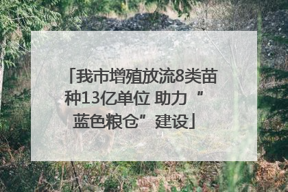 我市增殖放流8类苗种13亿单位 助力“蓝色粮仓”建设