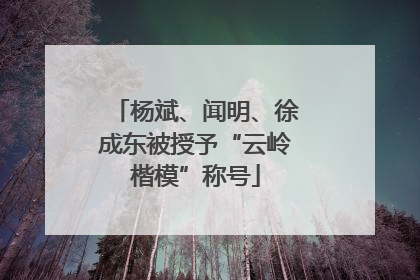 杨斌、闻明、徐成东被授予“云岭楷模”称号