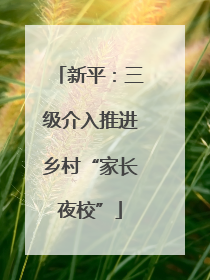 新平：三级介入推进乡村“家长夜校”