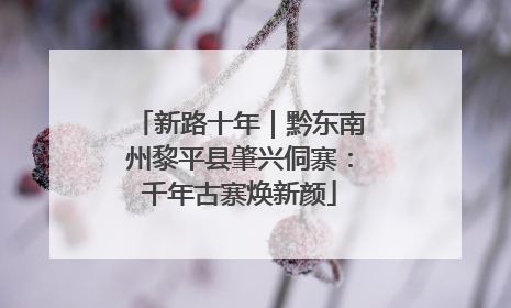 新路十年｜黔东南州黎平县肇兴侗寨：千年古寨焕新颜
