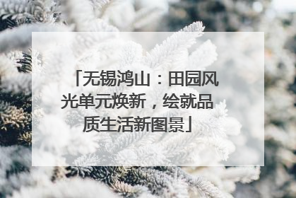 无锡鸿山：田园风光单元焕新，绘就品质生活新图景