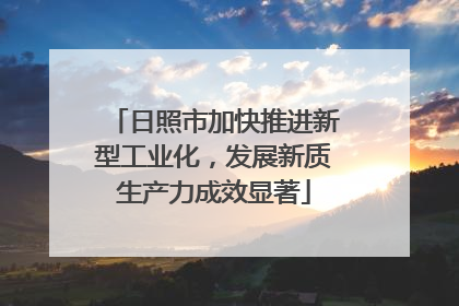 日照市加快推进新型工业化，发展新质生产力成效显著