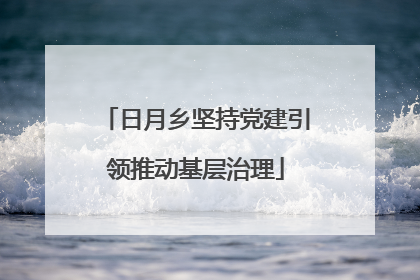 日月乡坚持党建引领推动基层治理