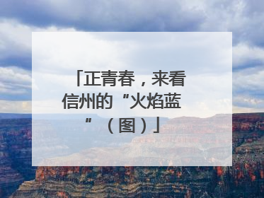 正青春，来看信州的“火焰蓝”（图）