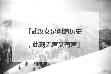 武汉女足创造历史，此刻无声又有声
