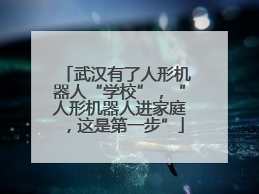 武汉有了人形机器人“学校”，“人形机器人进家庭，这是第一步”