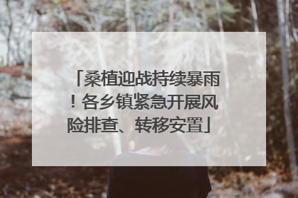 桑植迎战持续暴雨！各乡镇紧急开展风险排查、转移安置