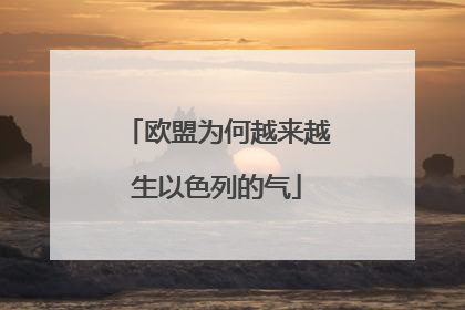 欧盟为何越来越生以色列的气