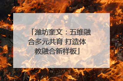 潍坊奎文：五维融合多元共育 打造体教融合新样板
