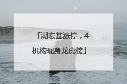 潮宏基涨停，4机构现身龙虎榜