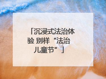 沉浸式法治体验 别样“法治儿童节”