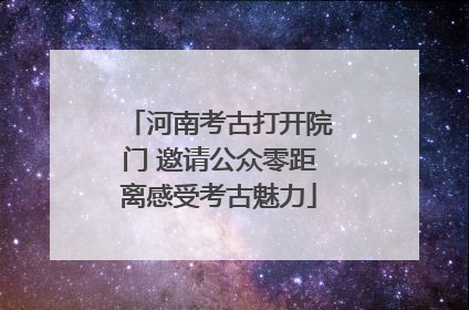 河南考古打开院门 邀请公众零距离感受考古魅力